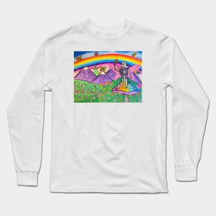 Skeleton Fairy in Meadow Long Sleeve T-Shirt